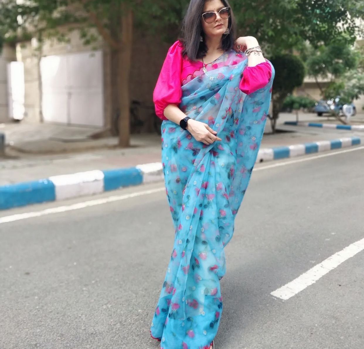 VK 4104 Organza Printed Sarees Wholesale Market In Surat With Price